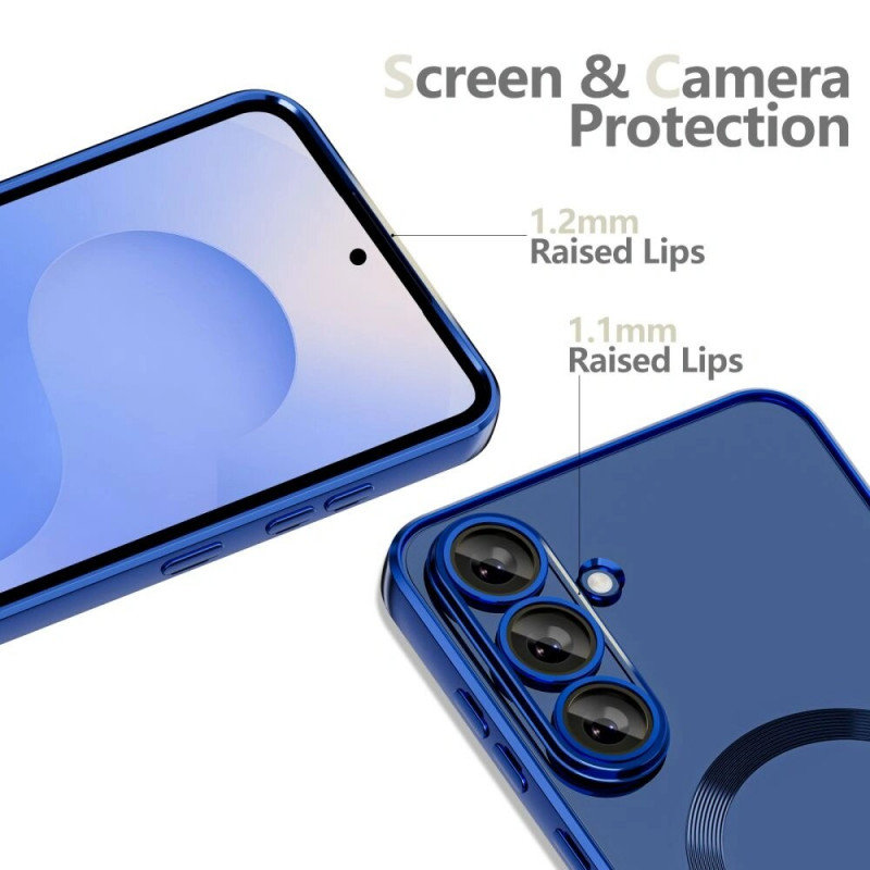Tech-Protect Magflex MagSafe case for Samsung Galaxy S25 FE, navy blue