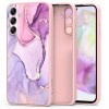 Tech-Protect Icon silicone case for Samsung Galaxy S25 FE, marble, pink