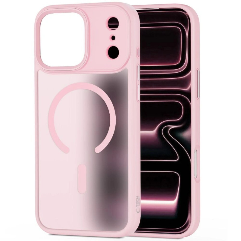 Tech-Protect MagMat MagSafe case for Apple iPhone 17 Pro, matte pink