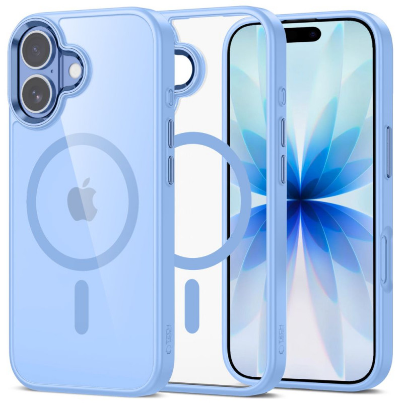 Tech-Protect MagMat MagSafe case for Apple iPhone 17, mist blue/clear