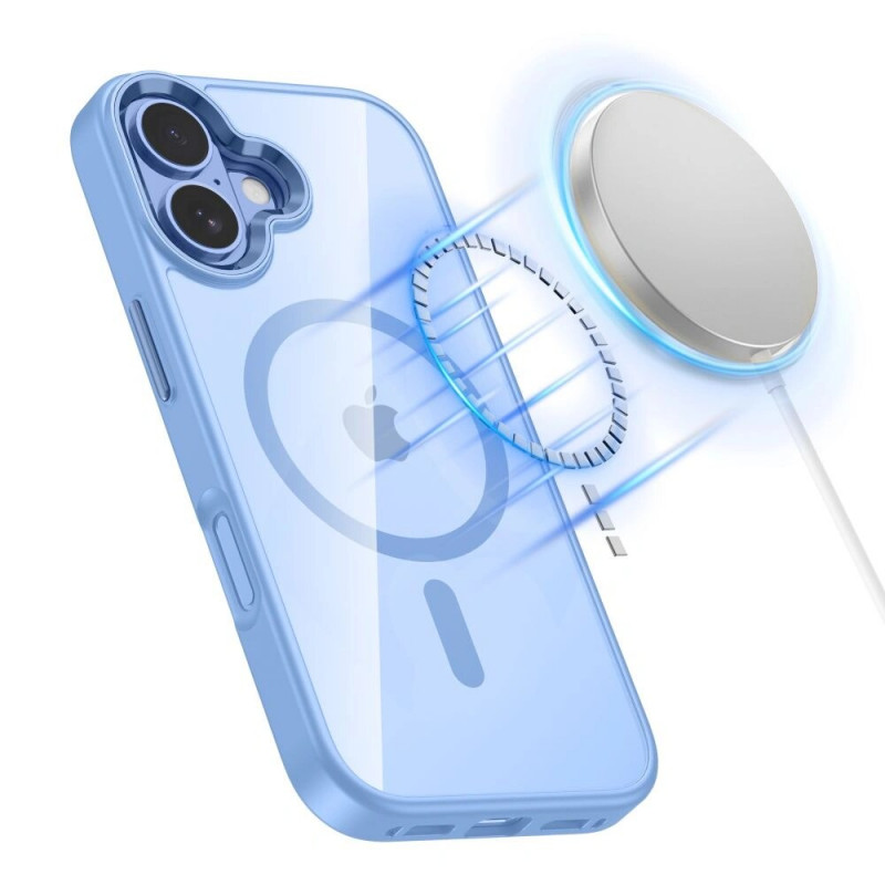 Tech-Protect MagMat MagSafe case for Apple iPhone 17, mist blue/clear