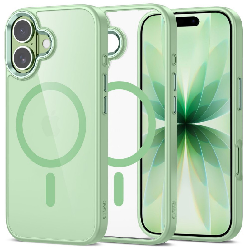 Tech-Protect MagMat MagSafe case for Apple iPhone 17, sage/clear