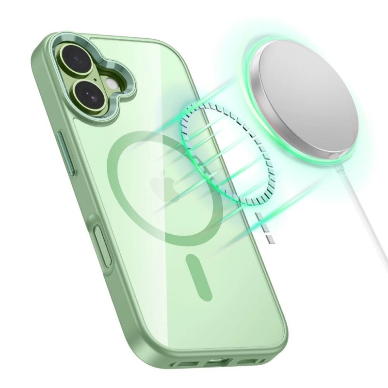 Tech-Protect MagMat MagSafe case for Apple iPhone 17, sage/clear