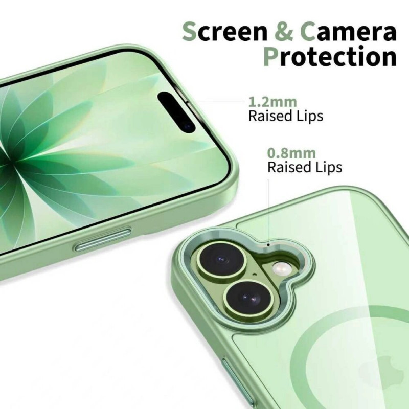 Tech-Protect MagMat MagSafe case for Apple iPhone 17, sage/clear