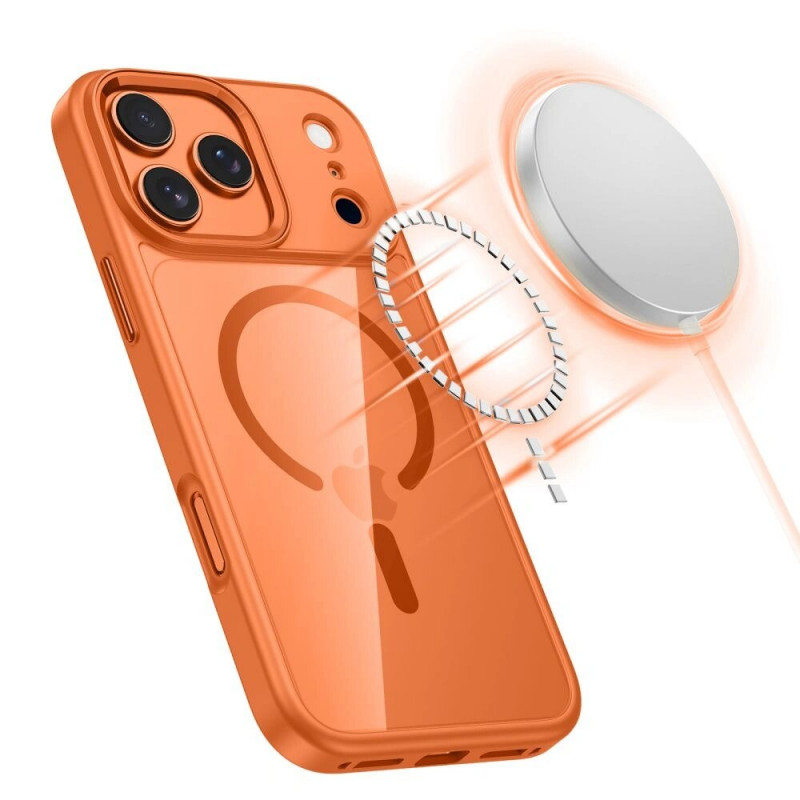 Tech-Protect MagMat MagSafe case for Apple iPhone 17 Pro, cosmic orange/clear, THP4752