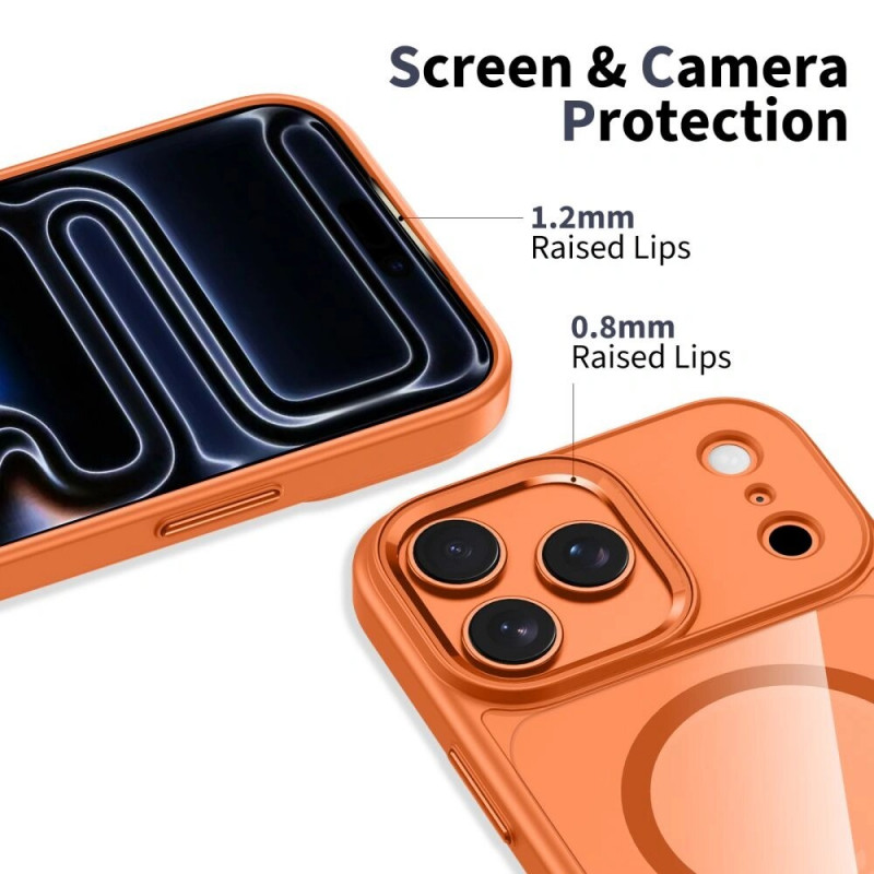 Tech-Protect MagMat MagSafe case for Apple iPhone 17 Pro, cosmic orange/clear, THP4752