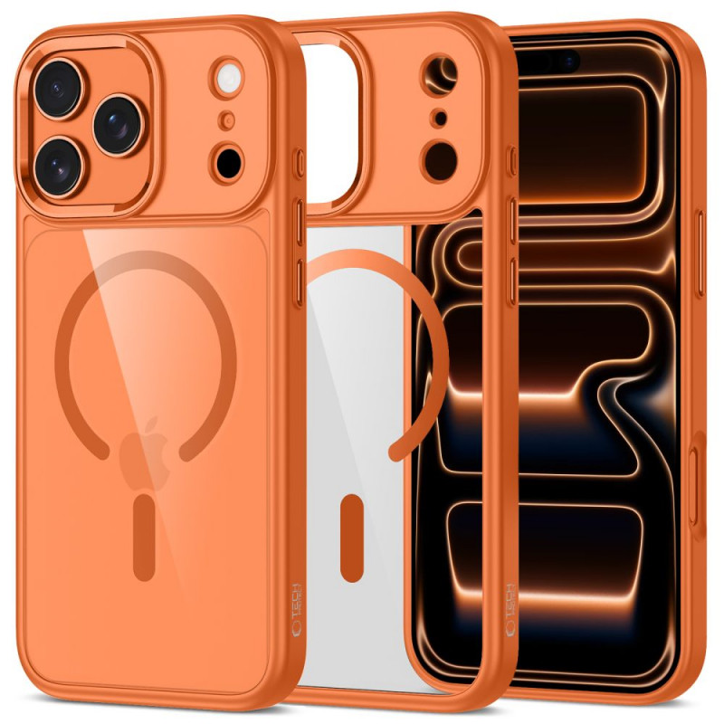 Tech-Protect MagMat MagSafe case for Apple iPhone 17 Pro Max, cosmic orange/clear
