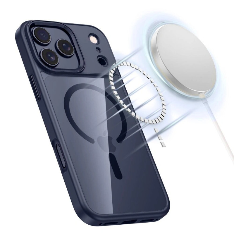 Tech-Protect MagMat MagSafe case for Apple iPhone 17 Pro Max, deep blue/clear