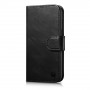 iCarer Oil Wax Wallet Case 2in1 leather flip case for iPhone 14 Plus, Anti-RFID, black (WMI14220723-BK)