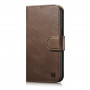 iCarer Oil Wax Wallet Case 2in1 leather flip case for iPhone 14 Plus, Anti-RFID, brown (WMI14220723-BN)