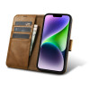iCarer Oil Wax Wallet Case 2in1 leather flip case for iPhone 14 Plus, Anti-RFID, brown (WMI14220723-TN)