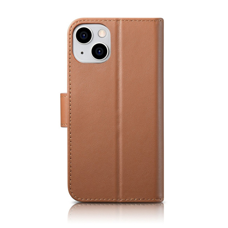 iCarer Wallet Case 2in1 leather flip case for iPhone 14 Plus, Anti-RFID, brown (WMI14220727-BN)