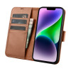iCarer Wallet Case 2in1 leather flip case for iPhone 14 Plus, Anti-RFID, brown (WMI14220727-BN)