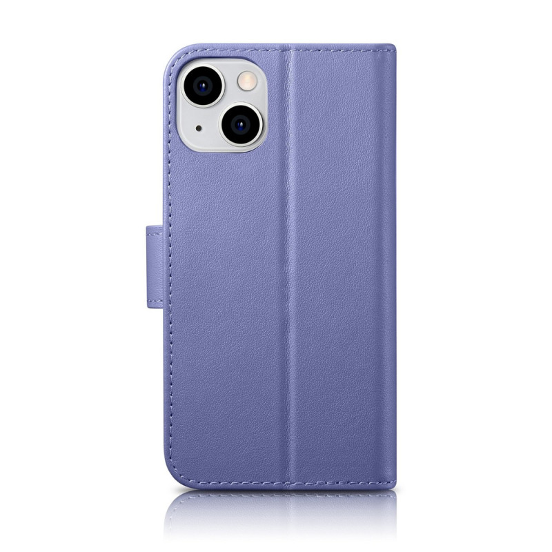 iCarer Wallet Case 2in1 leather flip case for iPhone 14 Plus, Anti-RFID, light purple (WMI14220727-LP)