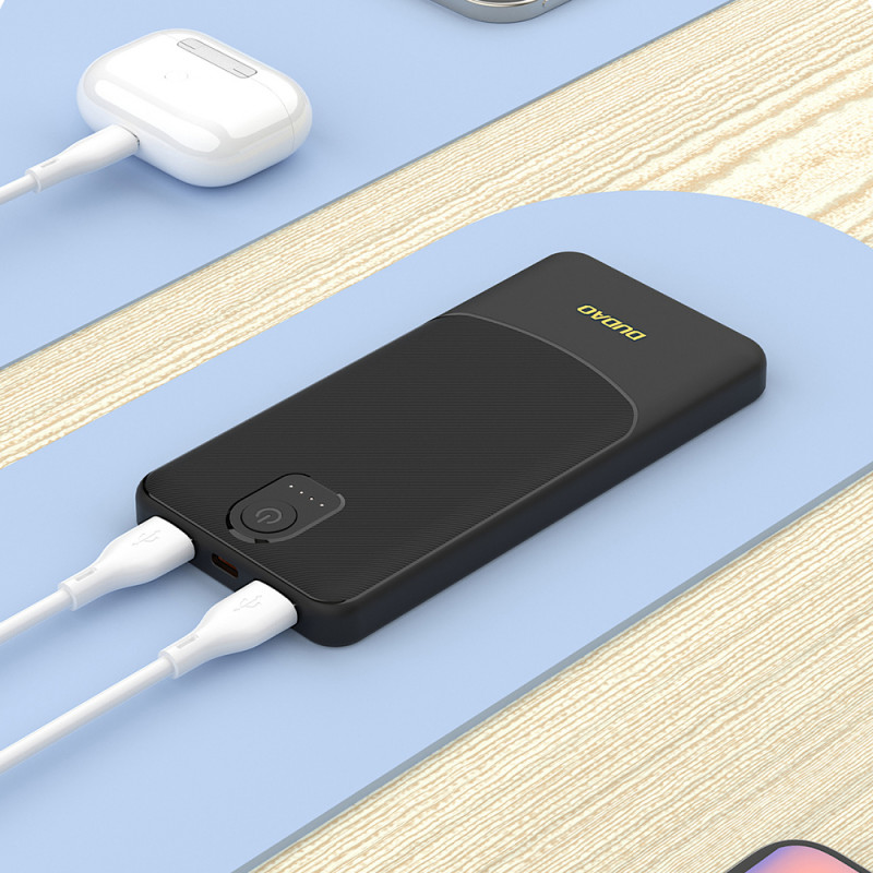 Dudao K10 10000 mAh power bank, 2 x USB-A, 2.4 A, white