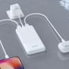 Dudao K10 10000 mAh power bank, 2 x USB-A, 2.4 A, white
