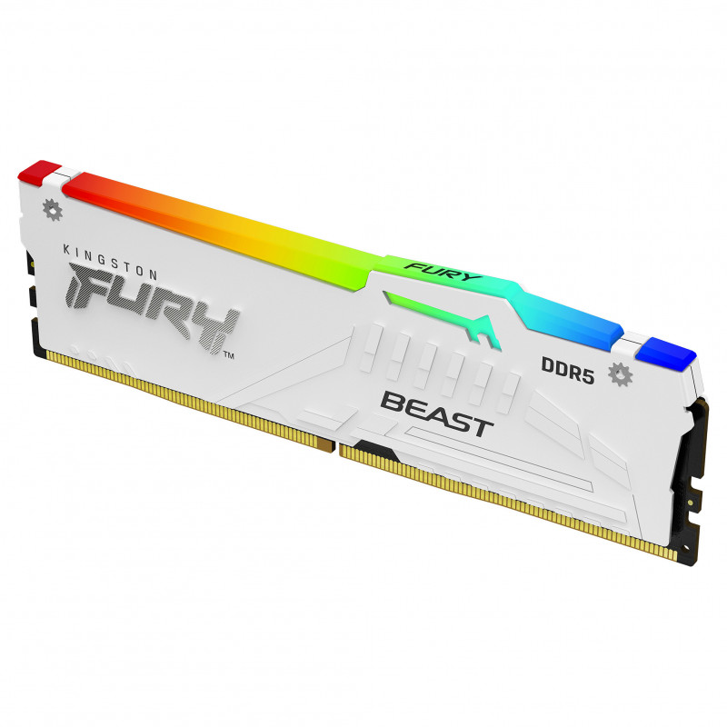 Kingston FURY Beast 16 GB DDR5-5600 CL40 DIMM memory module, RGB, white, KF556C40BWA-16
