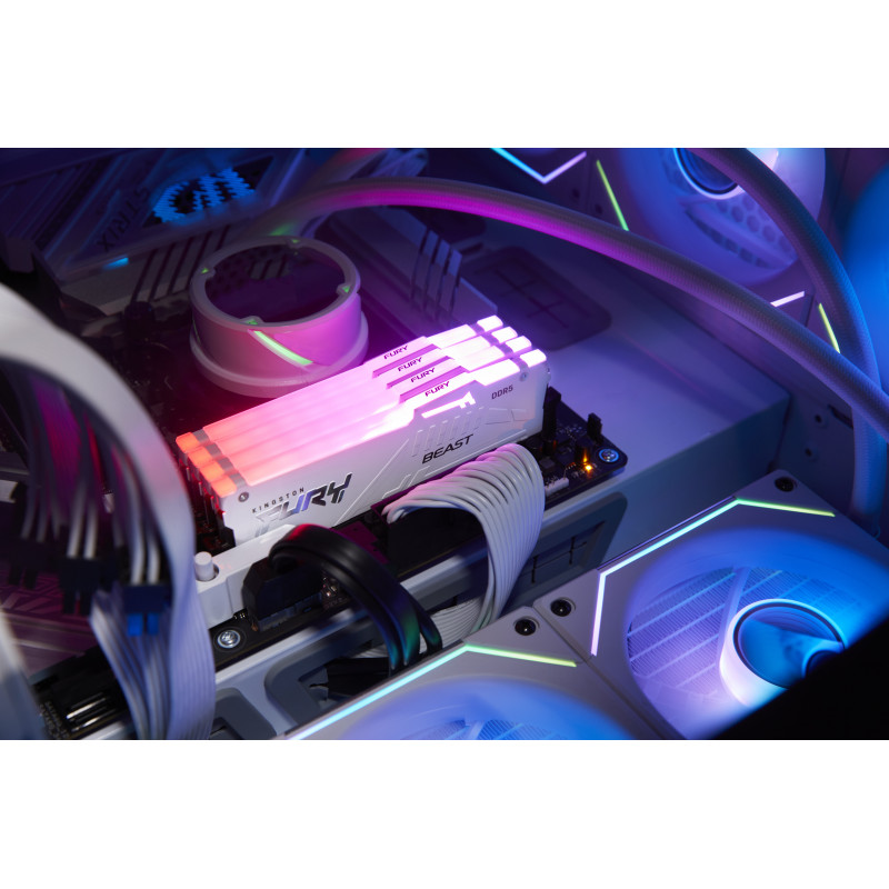 Kingston FURY Beast 16 GB DDR5-5600 CL40 DIMM memory module, RGB, white, KF556C40BWA-16