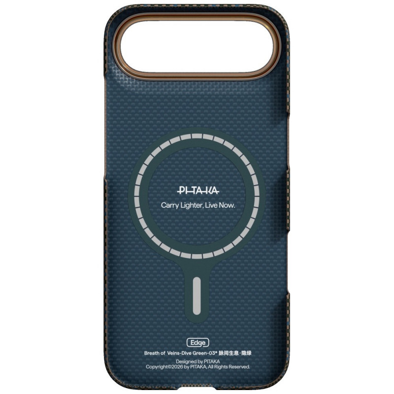 PITAKA Edge Case Breath of Veins case for Apple iPhone Air, dive green