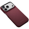 PITAKA Edge Case Argyle MagSafe case for Apple iPhone 18 Pro / 17 Pro, burgundy