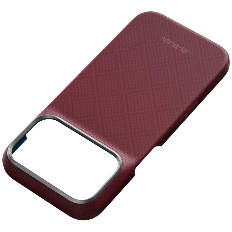 PITAKA Edge Case Argyle MagSafe case for Apple iPhone 18 Pro / 17 Pro, burgundy