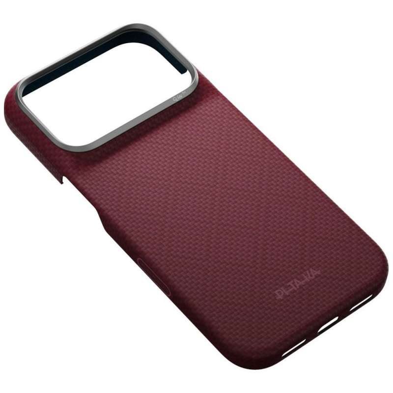 PITAKA Edge Case Argyle MagSafe case for Apple iPhone 18 Pro / 17 Pro, burgundy