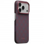 PITAKA Edge Case Argyle MagSafe case for Apple iPhone 18 Pro / 17 Pro, blue-red