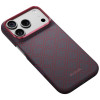PITAKA Edge Case Argyle MagSafe case for Apple iPhone 18 Pro / 17 Pro, blue-red