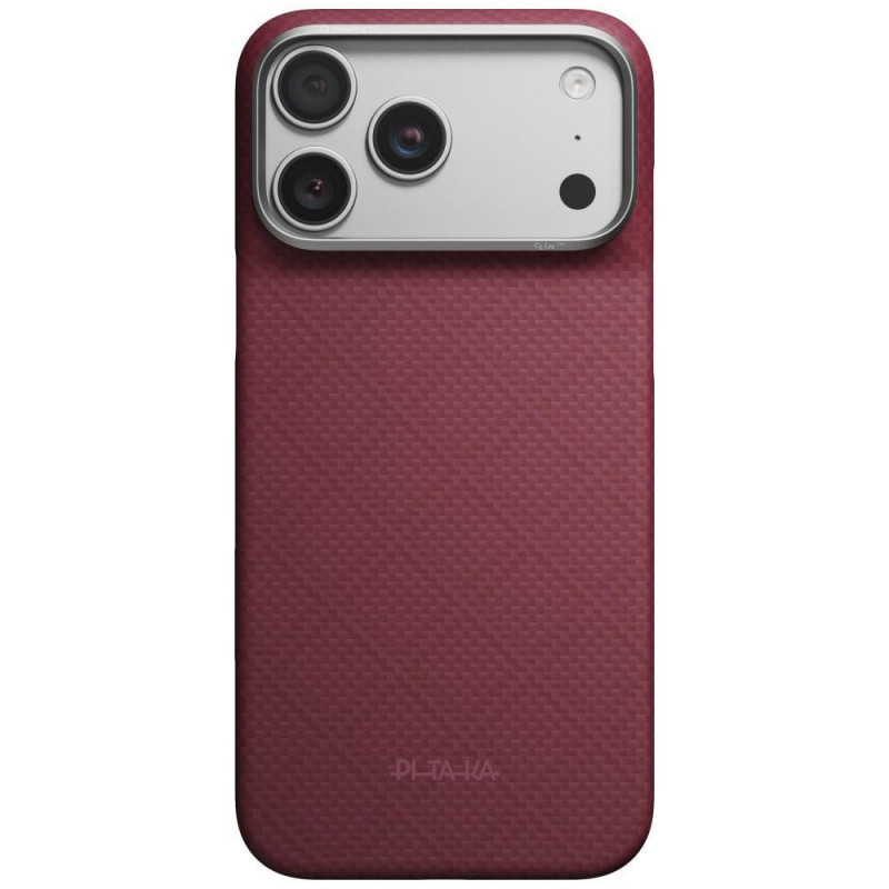 PITAKA Edge Case Argyle MagSafe case for Apple iPhone 18 Pro Max / 17 Pro Max, burgundy