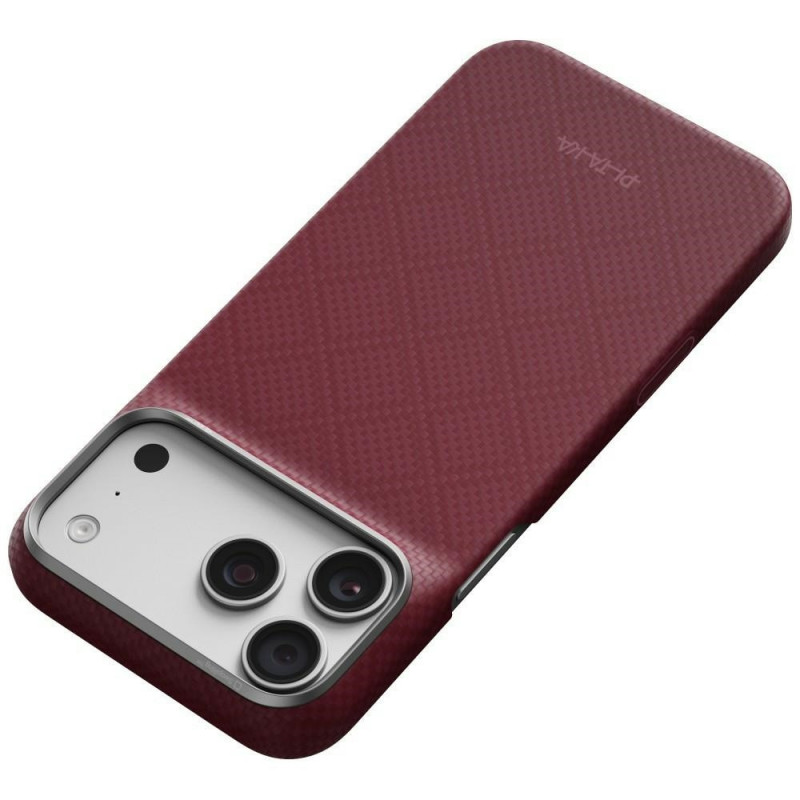 PITAKA Edge Case Argyle MagSafe case for Apple iPhone 18 Pro Max / 17 Pro Max, burgundy