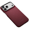 PITAKA Edge Case Argyle MagSafe case for Apple iPhone 18 Pro Max / 17 Pro Max, burgundy