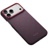 PITAKA Edge Case Argyle MagSafe case for Apple iPhone 18 Pro Max / 17 Pro Max, blue-red