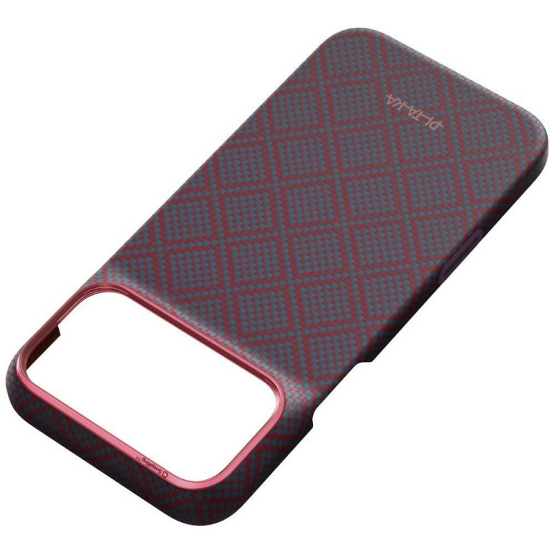 PITAKA Edge Case Argyle MagSafe case for Apple iPhone 18 Pro Max / 17 Pro Max, blue-red