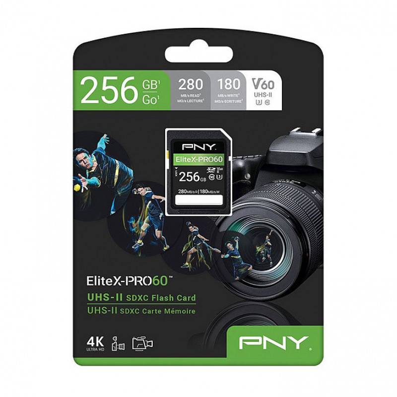 PNY EliteX-PRO60 SDXC memory card 256 GB, UHS-II, Class 10, P-SD256V60280EXP6-GE