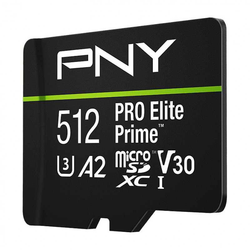 PNY PRO Elite Prime microSDXC memory card 512 GB, UHS-I, Class 10, U3, V30, P-SDU512V32200PEP-GE
