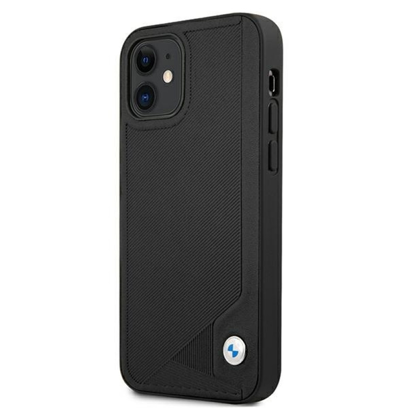 BMW BMHCP12SRCDPK Apple iPhone 12 mini hardcase Leather Deboss, Black