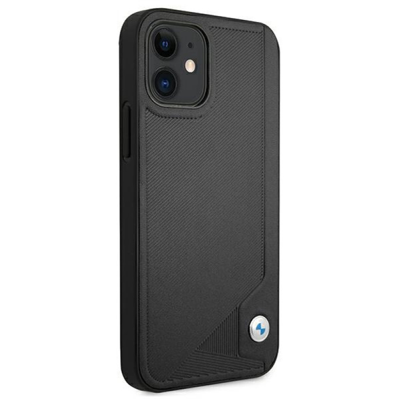 BMW BMHCP12SRCDPK Apple iPhone 12 mini hardcase Leather Deboss, Black
