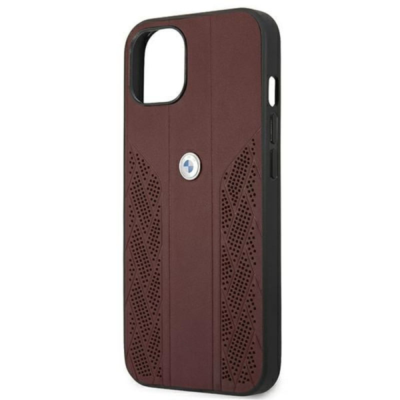 BMW BMHCP13SRSPPR Apple iPhone 13 mini hardcase Leather Curve Perforate, Red