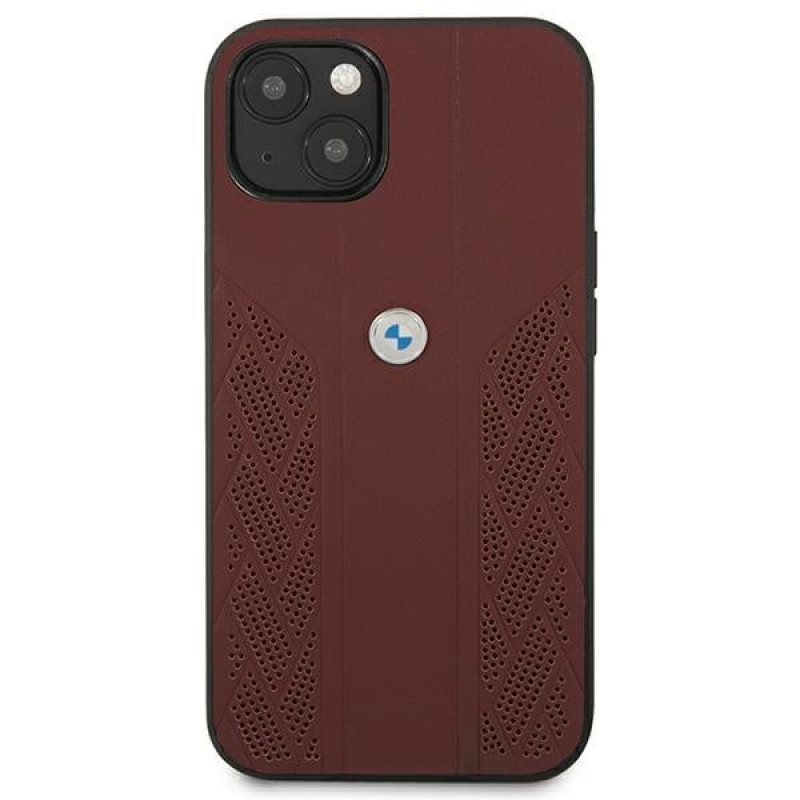 BMW BMHCP13MRSPPR Apple iPhone 13 hardcase Leather Curve Perforate, Red