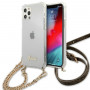 Guess GUHCP12MKC4GSGO Apple iPhone 12 / 12 Pro hardcase 4G Gold Chain, Transparent