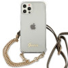 Guess GUHCP12MKC4GSGO Apple iPhone 12 / 12 Pro hardcase 4G Gold Chain, Transparent