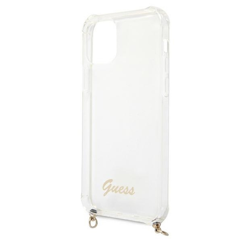 Guess GUHCP12MKC4GSGO Apple iPhone 12 / 12 Pro hardcase 4G Gold Chain, Transparent