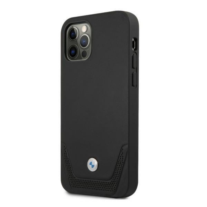 BMW BMHCP12MRSWPK Apple iPhone 12 / 12 Pro hardcase Leather Perforate, Black