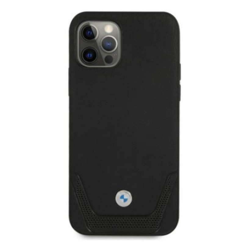 BMW BMHCP12MRSWPK Apple iPhone 12 / 12 Pro hardcase Leather Perforate, Black