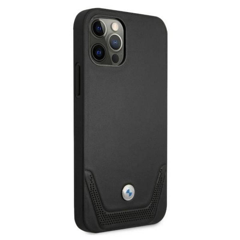 BMW BMHCP12MRSWPK Apple iPhone 12 / 12 Pro hardcase Leather Perforate, Black