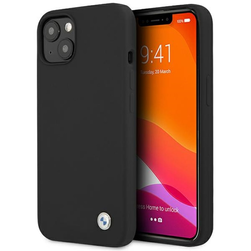 BMW BMHCP13SSILBK Apple iPhone 13 mini hardcase Silicone Signature, Black