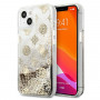 Guess GUHCP13SLGPEGO Apple iPhone 13 mini hardcase Peony Liquid Glitter, Gold