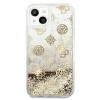 Guess GUHCP13SLGPEGO Apple iPhone 13 mini hardcase Peony Liquid Glitter, Gold