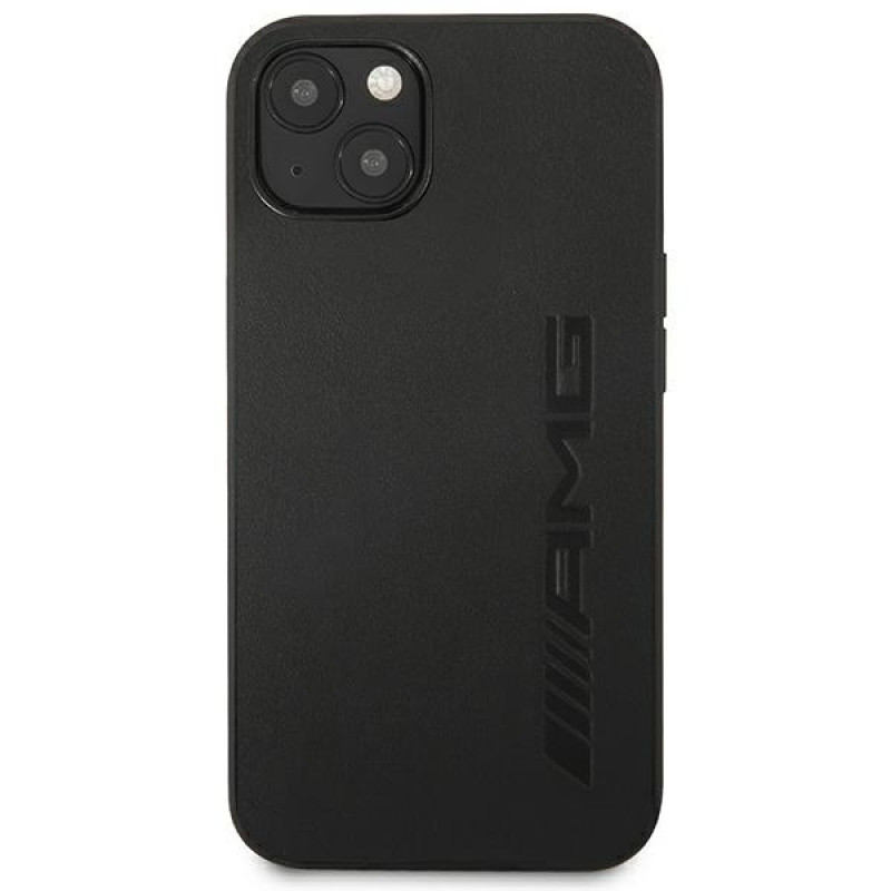 Mercedes-AMG AMHCP14SDOLBK Apple iPhone 14 hardcase Leather Hot Stamped, Black
