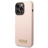 Guess Silicone Metal Logo MagSafe Compatible Case for Apple iPhone 14 Pro, Pink